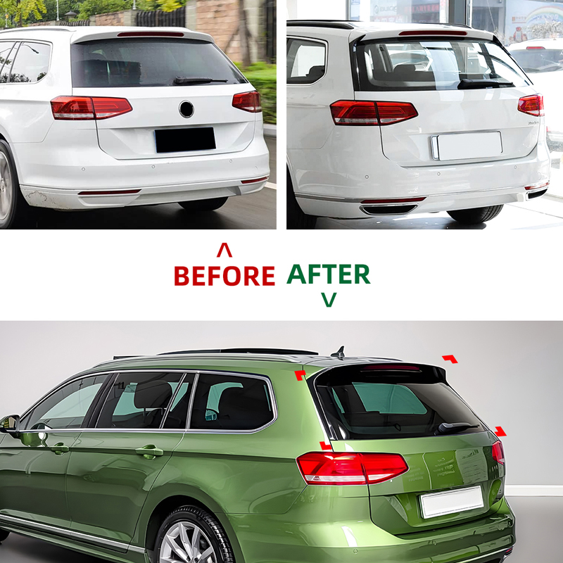 Dakspoiler  Volkswagen Passat 3G Variant 2014-2023 3-delig (ABS Glanzend zwart)