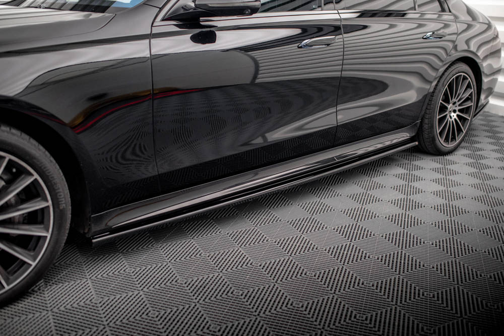 Zijskirts Mercedes S Klasse Lang W223 AMG Pakket Maxton Glans Zwart