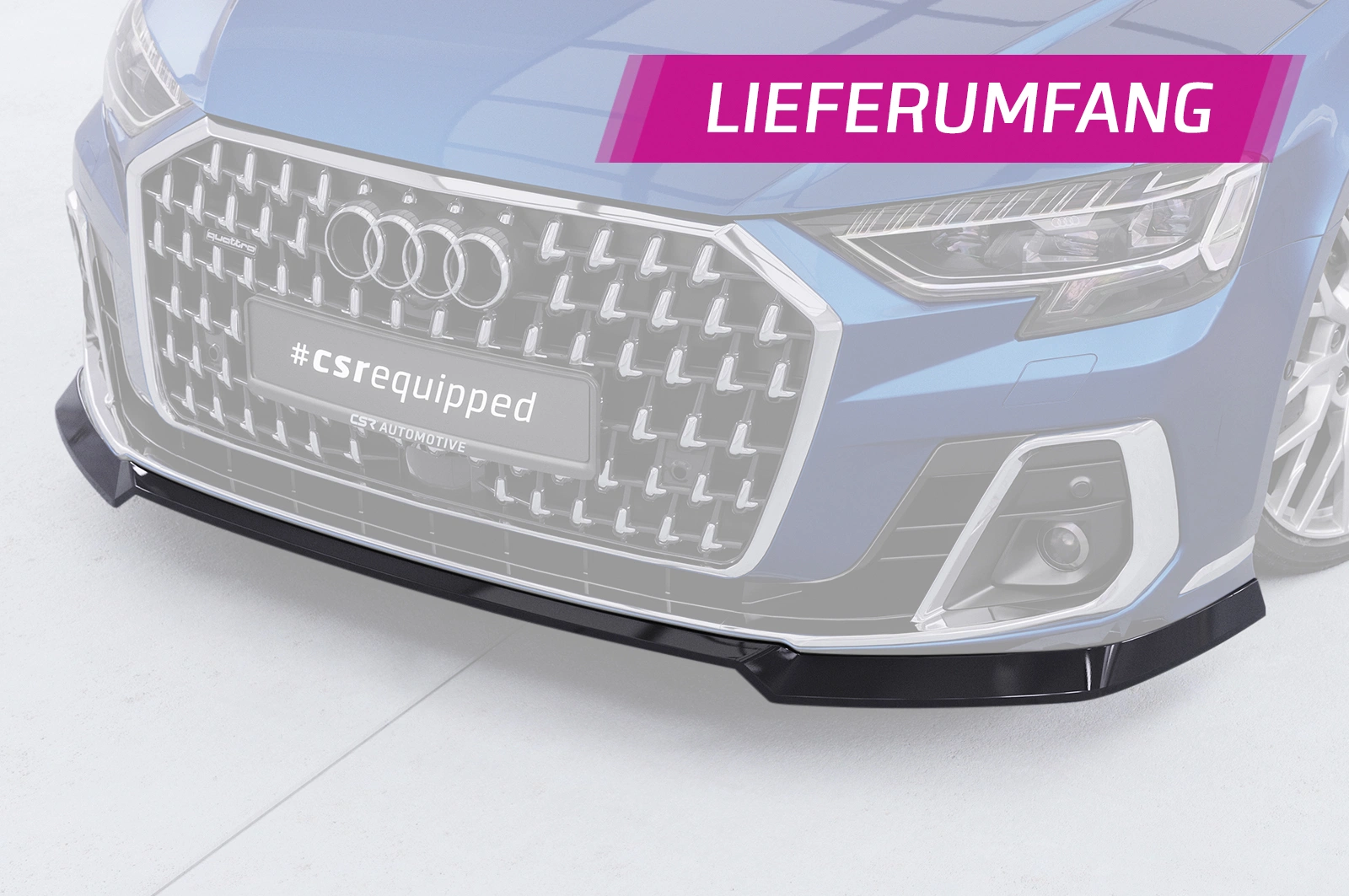 Voorspoiler Audi A8 D5 (Typ 4N/F8) glans zwart