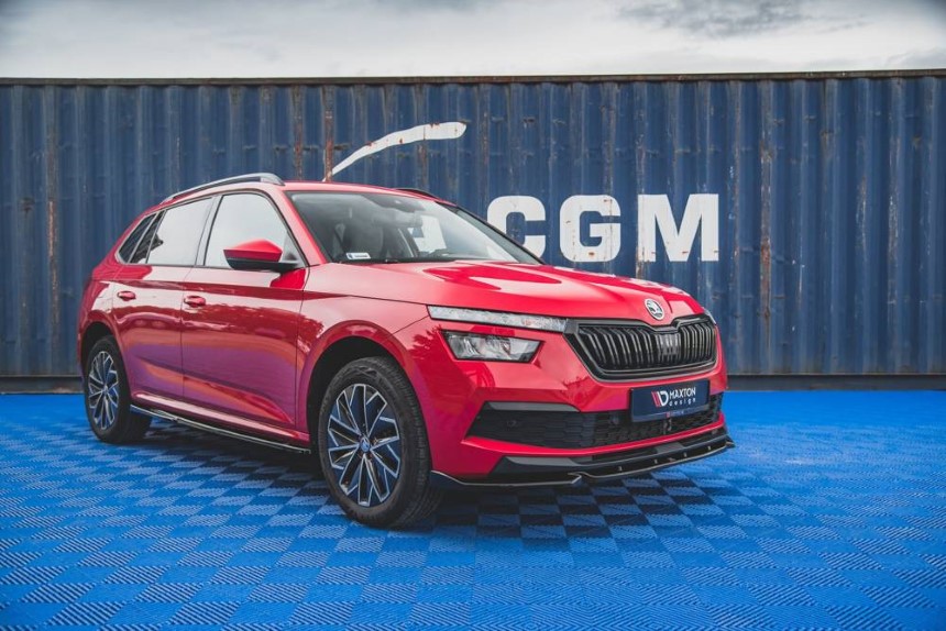 Zijkskirts Skoda Kamiq Maxton Design glans zwart