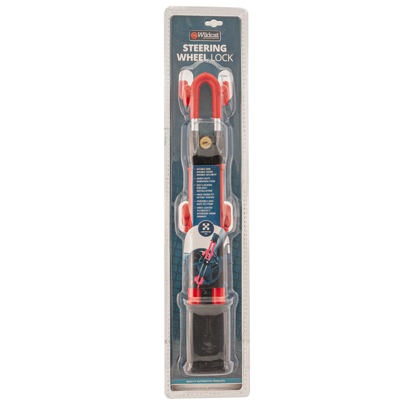 Universeel anti-diefstal stuurwielslot 'Heavy Duty' - Rood