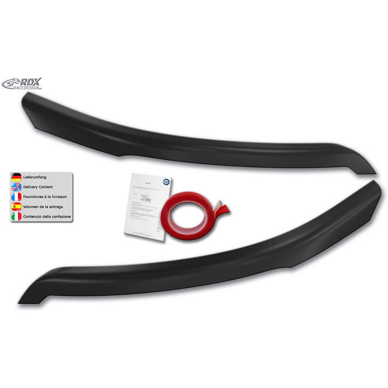 RDX Racedesign Koplampspoilers  Ford Transit (Xenon- en zwarte halogeen koplampen) 2014- (ABS)