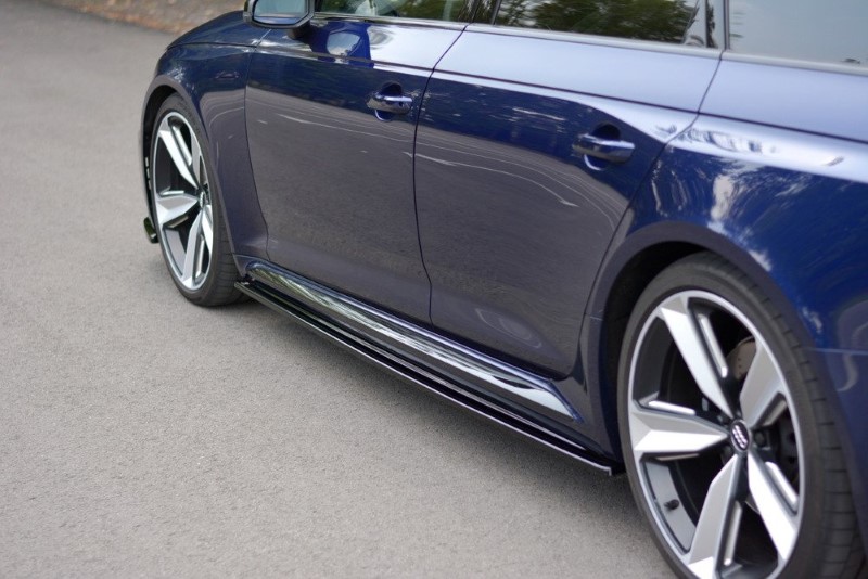 Zijskirts Audi RS4 B9 Maxton Glans Zwart