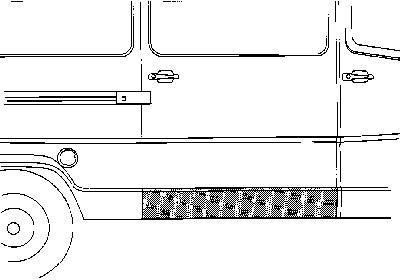 dorpel, onder de zijdeur, rechts Mercedes W601/W602, 207D, 1977