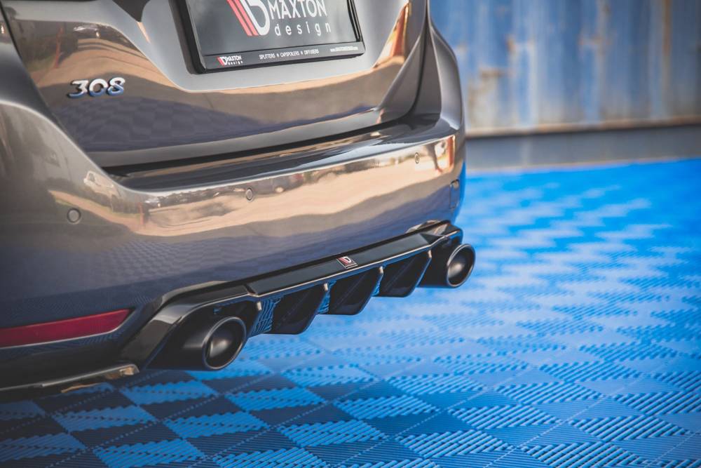 Diffuser met Chrome Sierstukken Peugeot 308 SW Mk2 FL Maxton Glans Zwart
