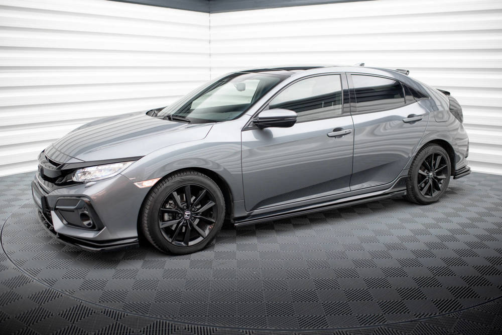 Zijskirts Honda Civic Sport 2020 - 2023 Maxton Glans Zwart