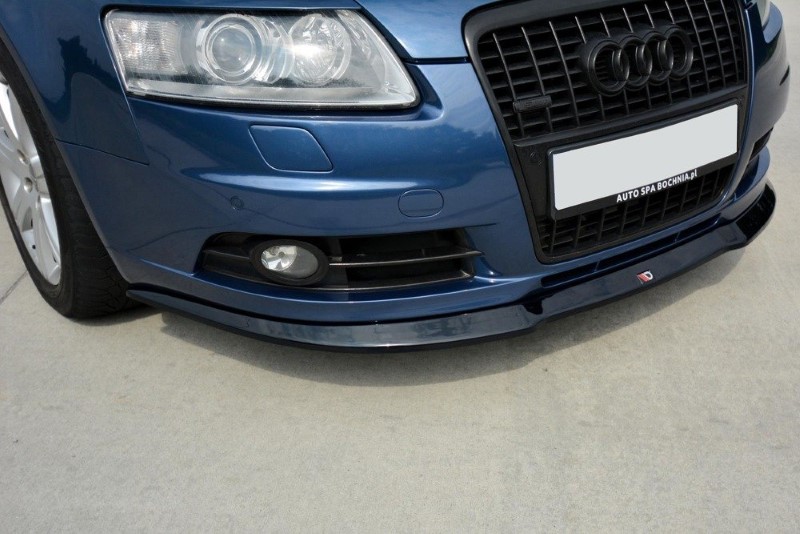 Voorspoiler Audi A6 S-Line C6 Glanzend Zwart