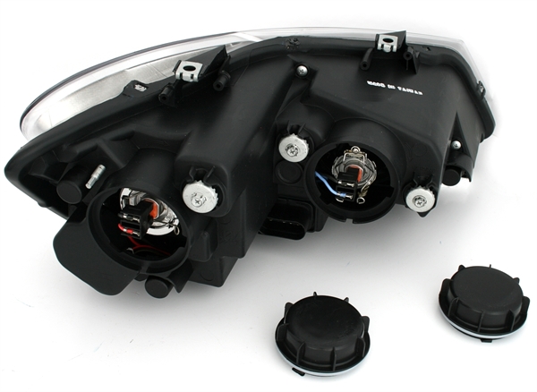 Koplampen VW Polo 6R / 6C 09- DRL Dynamic Zwart Facelift GTI look