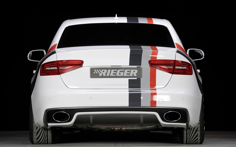 Achterbumper Diffusor Audi A4 B8.5 Rieger 2012-2015 Avant/Sedan Glossy Black