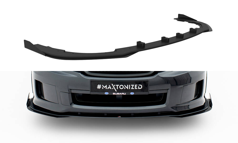 Street Pro Voorspoiler + Flaps Subaru Impreza WRX STI MK3 Facelift Maxton Glanzend zwart