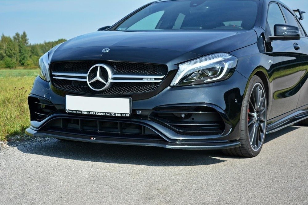 VoorSpoiler Mercedes W176 A45 AMG Facelift Glans Zwart