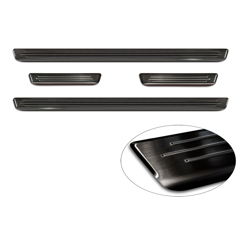 Zwart RVS Instaplijsten  Fiat 600(e) (365_) 2023- - 'Lines' - 4-delig