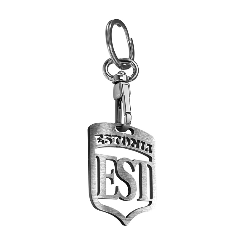 RVS sleutelhanger - 'Estland' (Zilver)