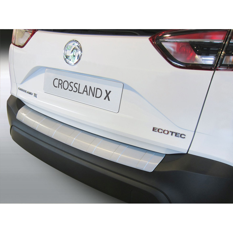 ABS Achterbumper beschermlijst  Opel Crossland X 2017- Zilver 'Ribbed'