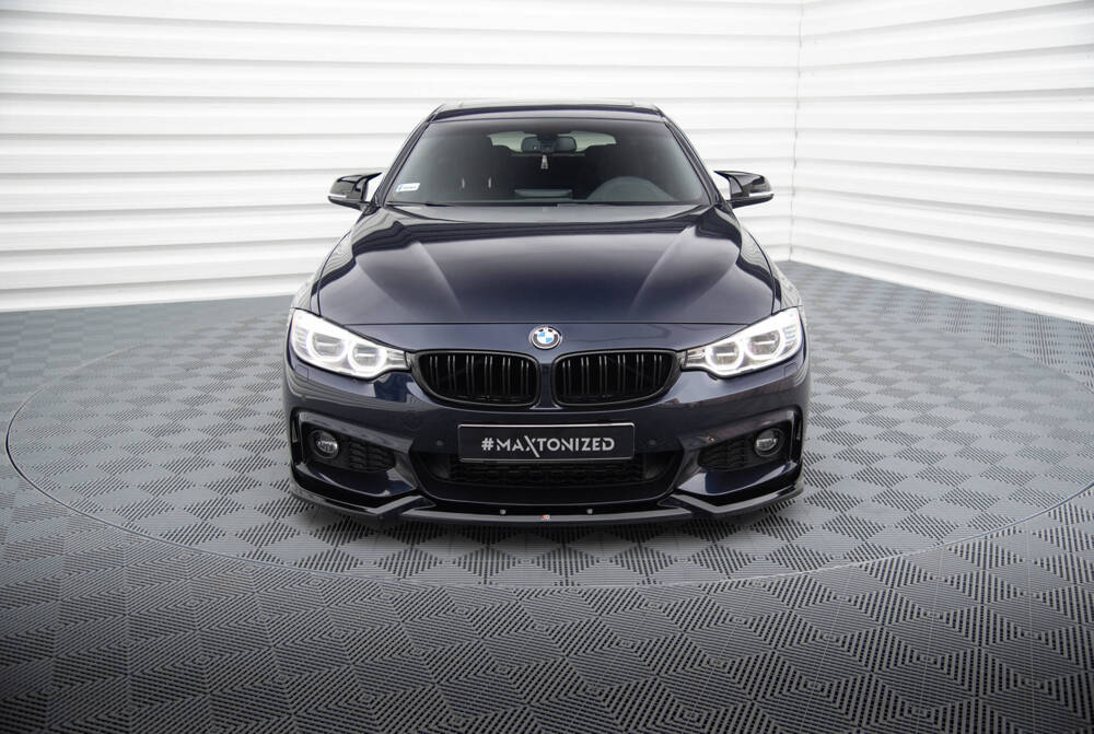 Voorspoiler V.1 BMW 4 Gran Coupe M Pakket F36 Maxton Glans Zwart