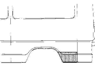 eindstuk, wb = 3350, links Mercedes W601/W602, 207D, 1977 -