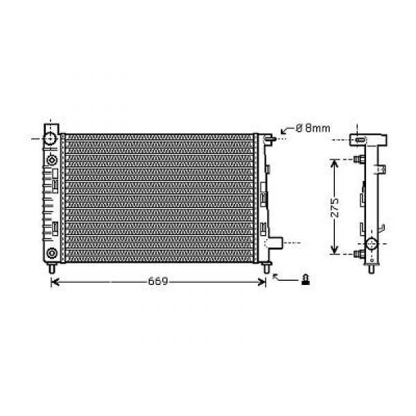 Radiator A-KLASSE W168 97->> 600x375. ALLE MODELLEN +AC