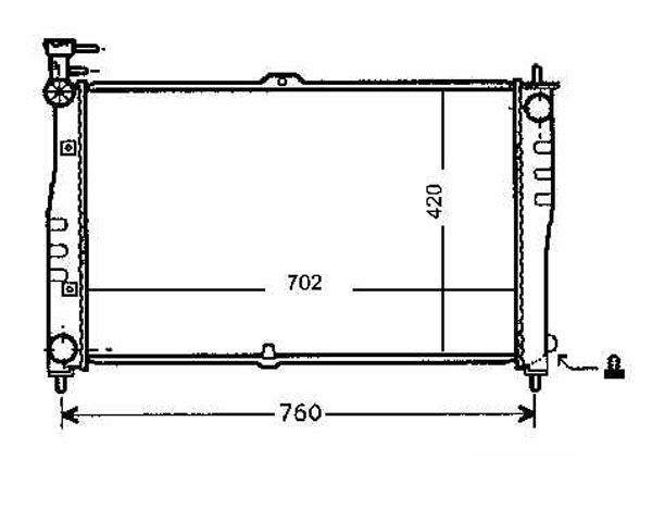 Radiator CARNIVAL. 99-06 702x420x28 2.4/2.5 BENZINE .+/-AC