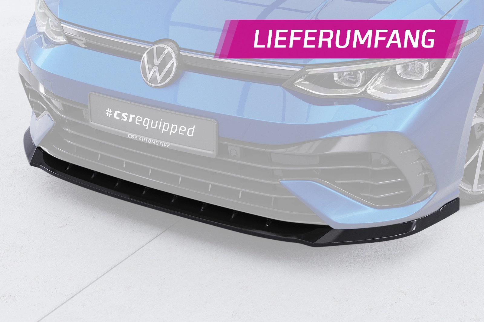 Voorspoiler VW Golf 8 (CD) R glans zwart