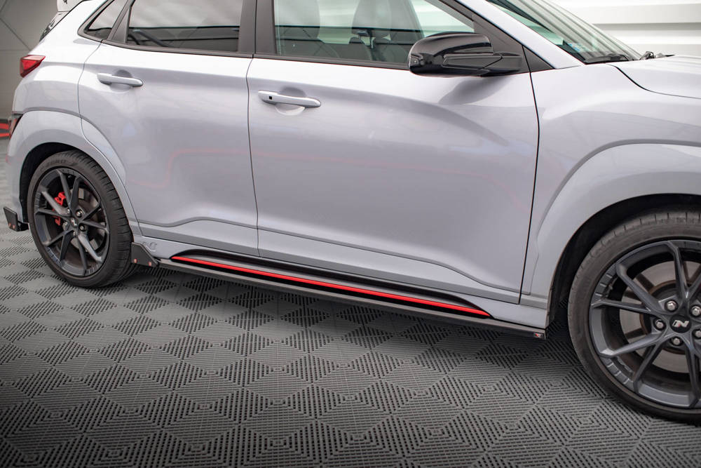 Zijskirts V.1 met Canards Hyundai Kona N Maxton Glans Zwart
