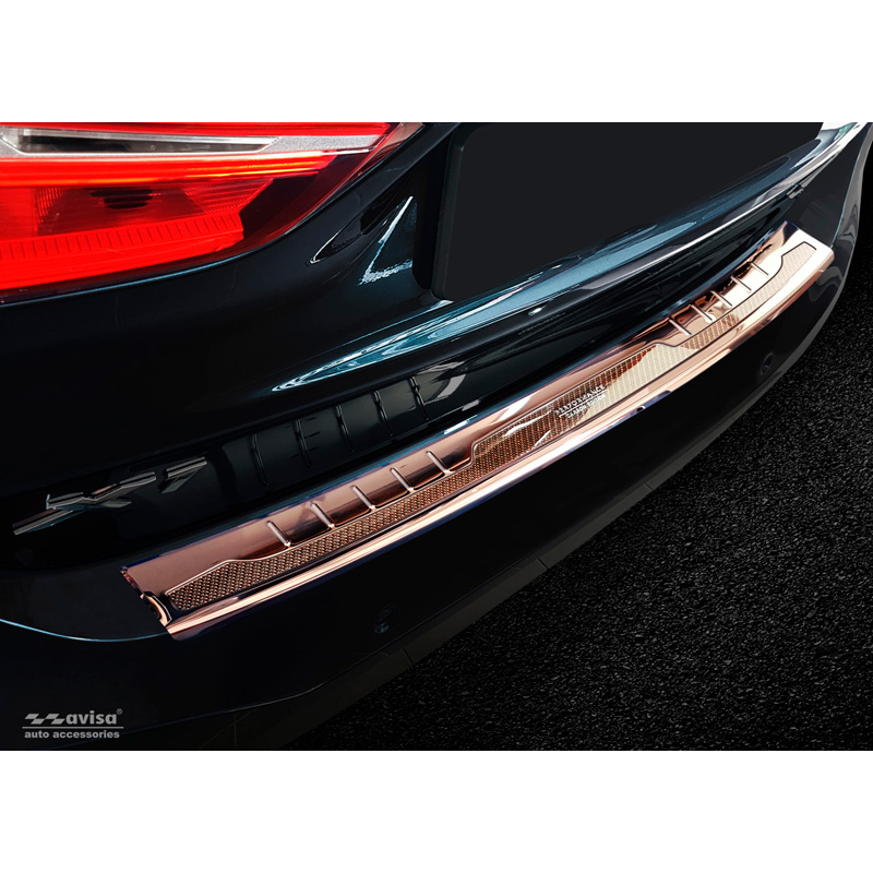 RVS Achterbumperprotector 'Deluxe'  BMW X1 F48 2015-2022 'Performance' Koper/Koper Carbon