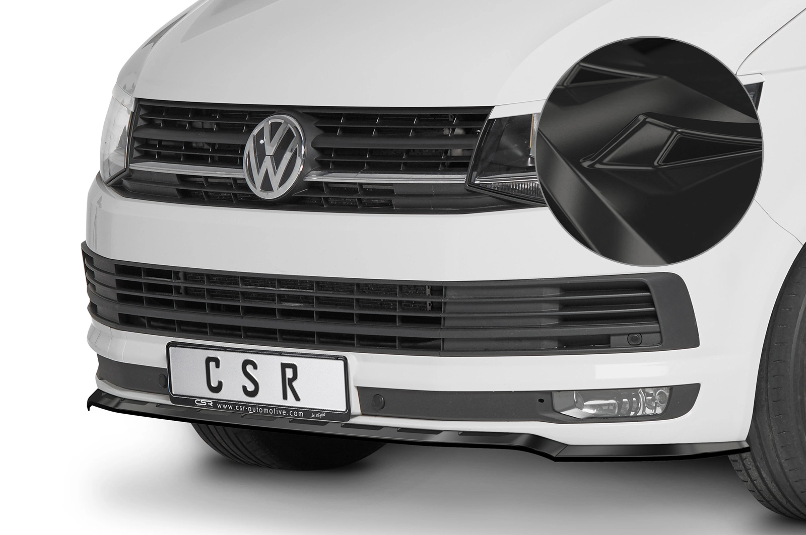 Voorspoiler VW T6 Bus 2015–2019 (2. Facelift) – CSR Automotive – Glans Zwart