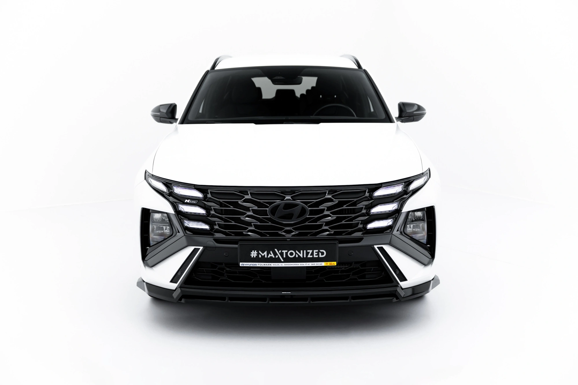 Voorspoiler Hyundai Tucson N-Line Mk4 Facelift Glans Zwart Maxton
