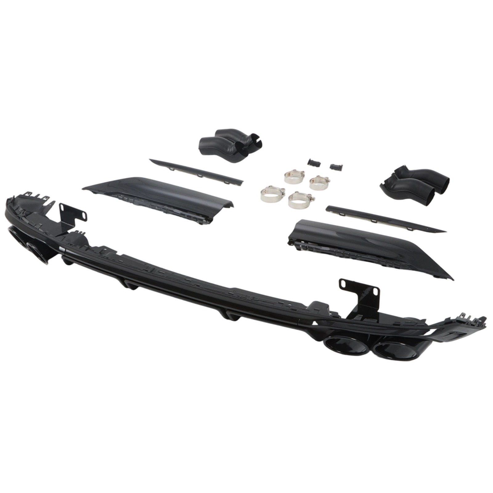 Diffusor Audi A8 (D5) S8 Look glans zwart incl. Sierstukken