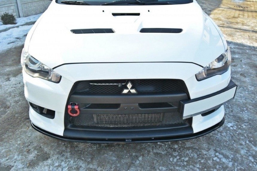 Voorspoiler Mitsubishi Lancer Evo X Maxton Design V.2 glans zwart