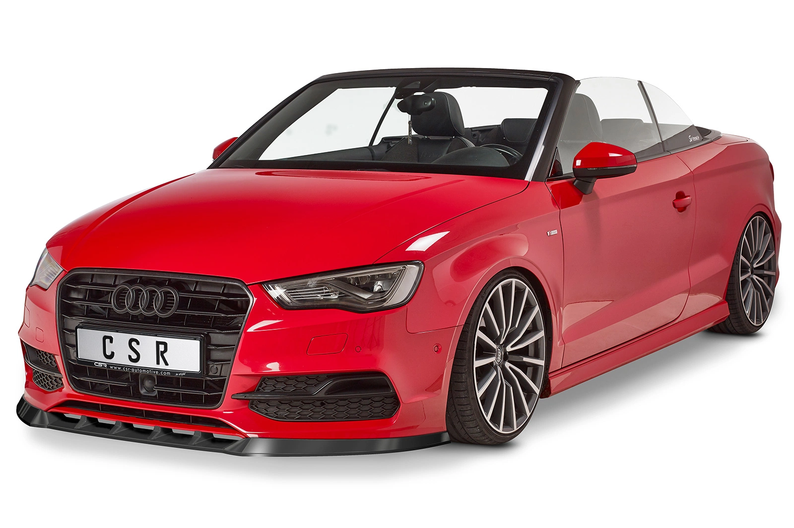 Voorspoiler Audi S3 / A3 8V S-Line Cabrio / Limo glans zwart – 2013–2016