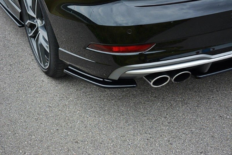 Achterzij Spoilers Audi S3 / A3 S-Line 8V FL Sedan Glanzend zwart