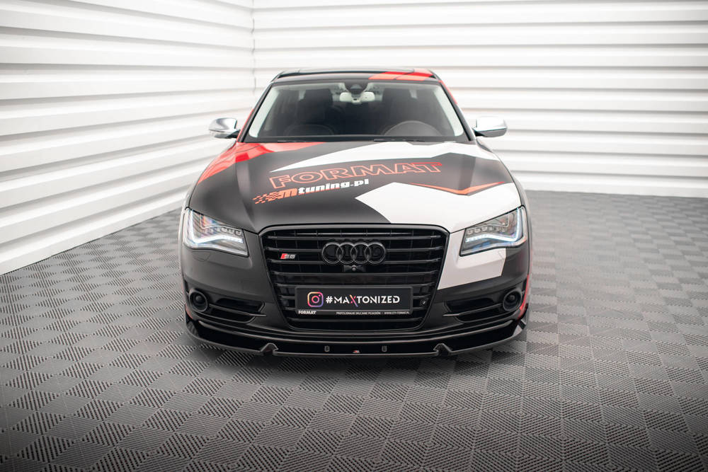 Voorspoiler V.2 Audi S8 D4 Maxton Glans Zwart