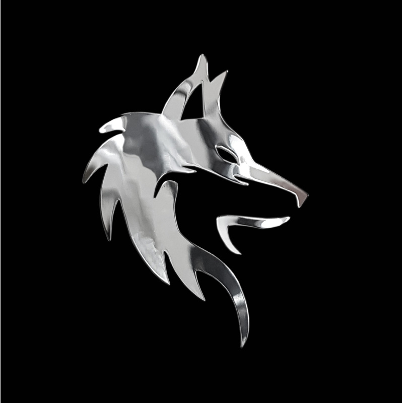 Nikkel Sticker 'Fox head' - 56x70mm