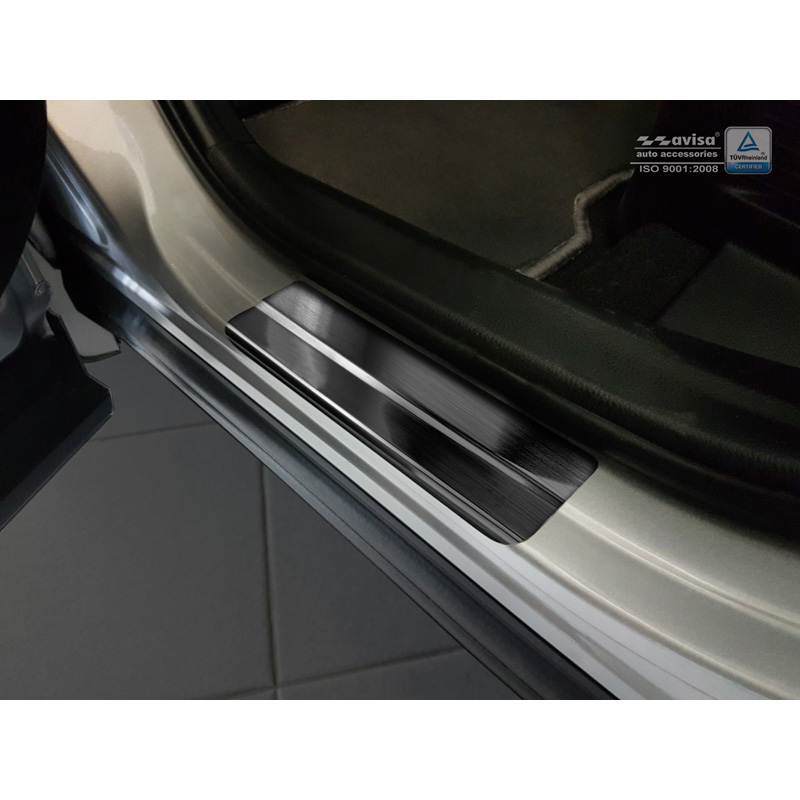 Zwart RVS Instaplijsten  Toyota C-HR 2016-2019 & FL 2019-2023 & RAV4 IV FL 2016-2018 & Lexus NX 2014-2021 - 'Hybrid' - 4-delig