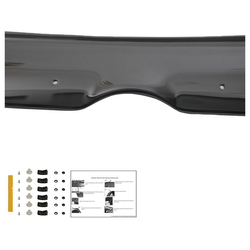 Motorkapbeschermer (steenslagcover)  Fiat Doblo 2e Gen. 2010-2015 - Glanzend zwart