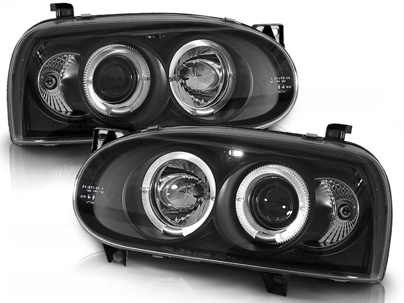 Koplampen VW Golf III 91-97 zwart
