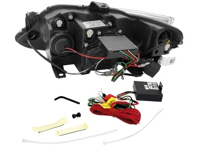 Koplampen Seat Ibiza 6J 08- Devil Eyes real DRL LED Zwart