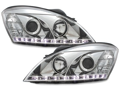 Koplampen Kia Ceed 06-09 Devil Eyes DRL look chroom