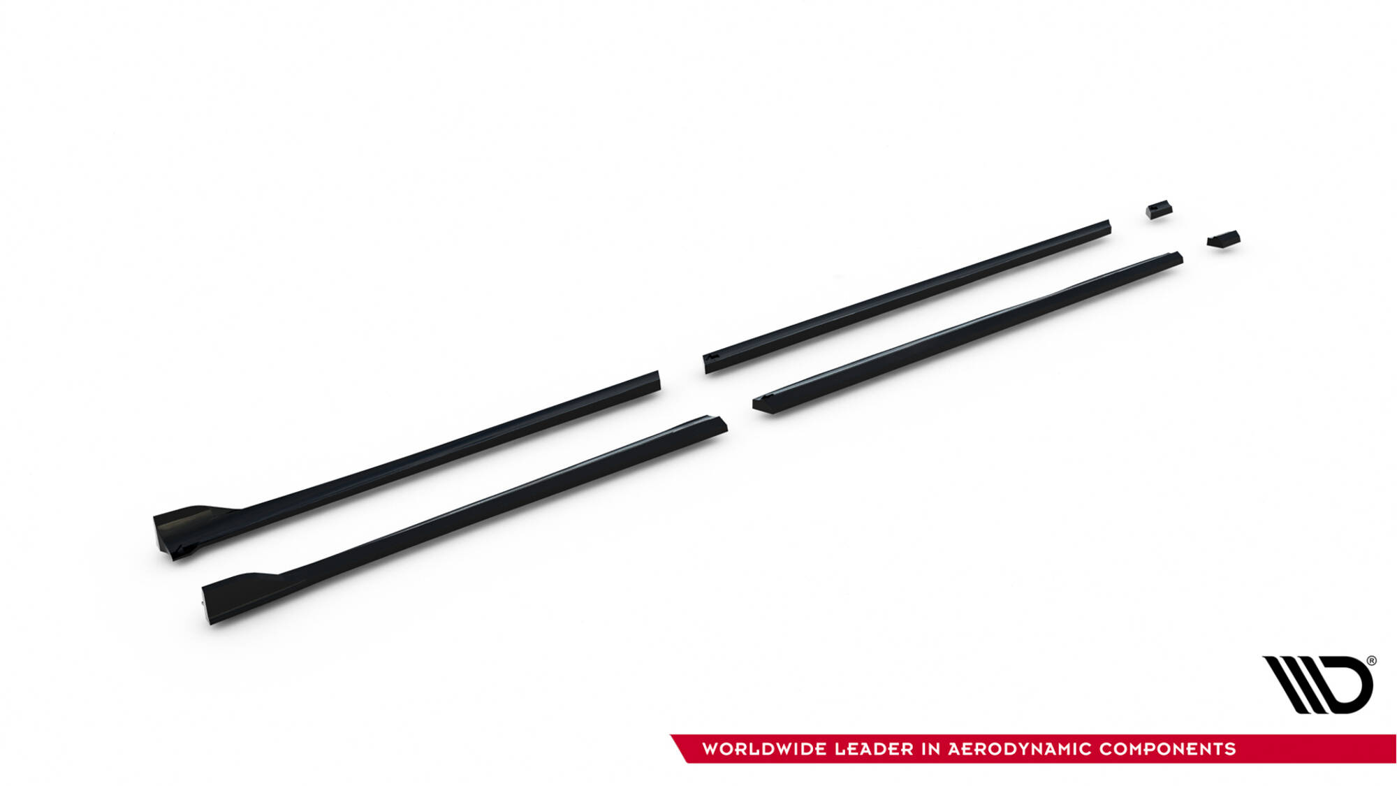 Zijskirts V.2 Mercedes-Benz V-Class Long AMG-Line W447 Maxton Glanzend zwart