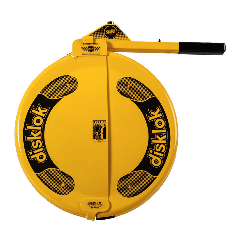 Disklok Stuurwielslot 'Gold Edition' - Maat Medium - 39-44cm - Geel - SCM-klasse MP-03