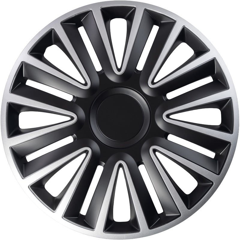 4-Delige Wieldoppenset Quadro 16-inch zilver/zwart