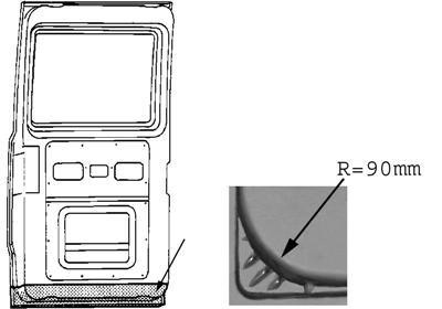 achterdeur, bodem, links = rechts Mercedes W601/W602, 207D, 1977