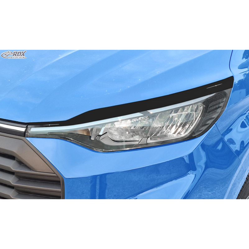 RDX Koplampspoilers  Ford Transit Custom & Tourneo Custom (V710) 2023- (met Halogeen) (ABS Glanzend Zwart)