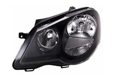 koplamp, H7+H1, zwart, elektr verstelb, incl stelmotortje, links