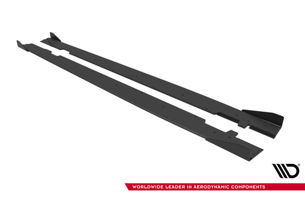 Street Pro Zijskirts + Flaps Audi A5 Sportback F5 Facelift Maxton Glanzend zwart