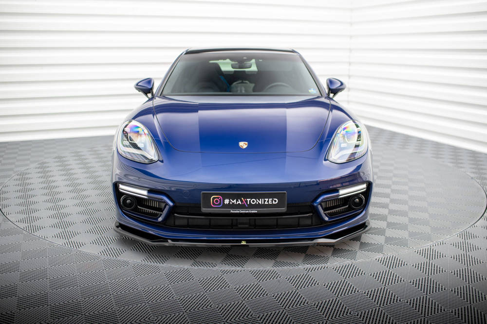 Voorspoiler V.1 Porsche Panamera E-Hybrid 971 Facelift  2020 - Maxton Glans Zwart
