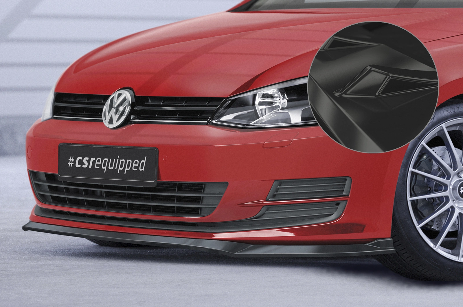 Voorspoiler VW Golf 7 Glans Zwart (08/2012 - 2017, pre-Facelift) van CSR Automotive
