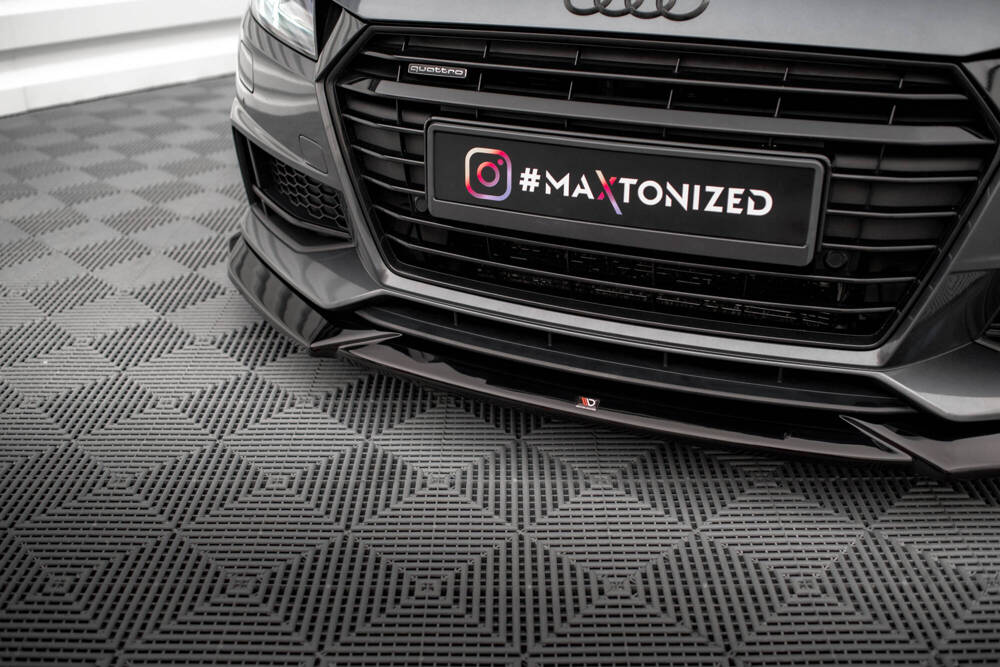 Voorspoiler V.1 Audi TT S-Line / TTS 8S Maxton Glans Zwart