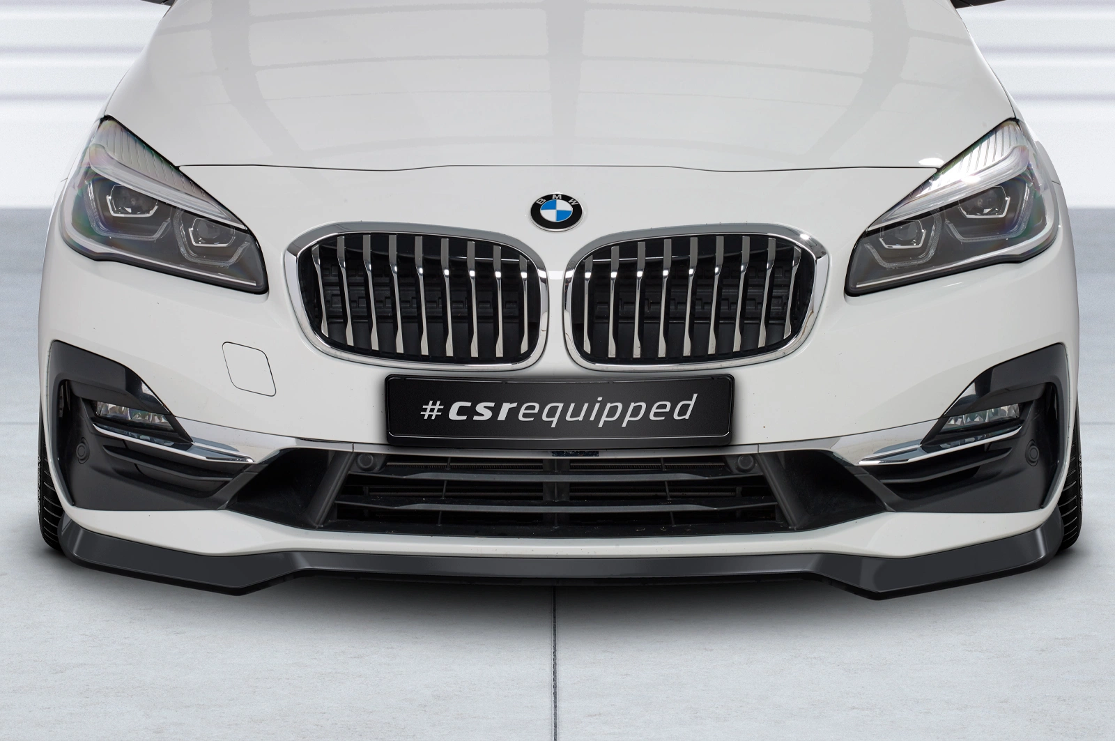 Voorspoiler BMW 2-Serie F45 Active Tourer 03/2018-2021 (LCI) Glans Zwart