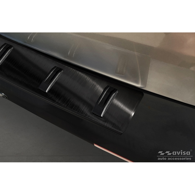 Zwart RVS Achterbumperprotector  Volkswagen Transporter T5 2003-2015 incl. Multivan/Caravelle 'STRONG EDITION'
